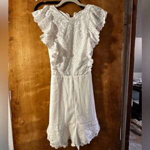 New with tags, white, express romper, size large
